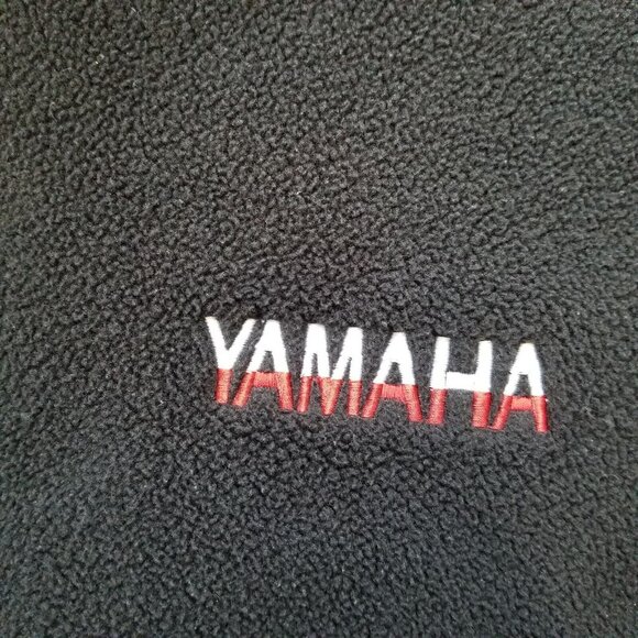 ✅ Mens 2XL/NO SIZE TAG VTG 90s Yamaha Black Fleece Pullover Sweatshirt 1/4 Zip - Picture 8 of 11